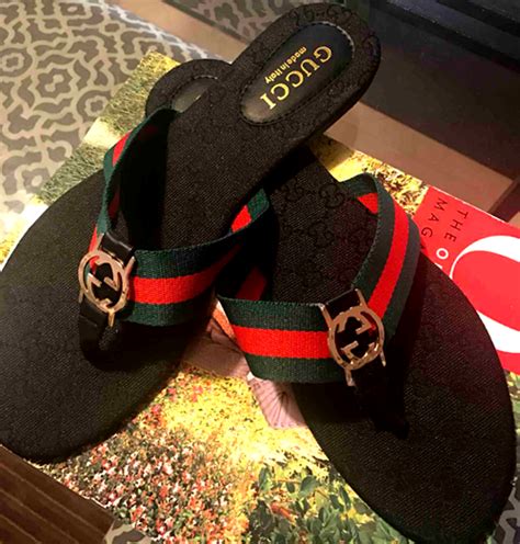 fake mens gucci sandals|faux gucci flip flops.